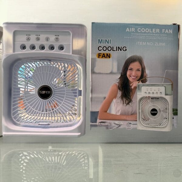 10-Inch USB Portable Air Conditioner Fan with LED & Humidifier - Image 4
