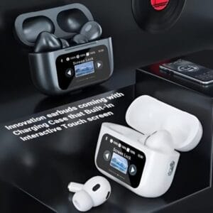 Experience the power of noise-free sound with Black A9 Pro ANC AirPods. Smart screen, Bluetooth 5.4, and long battery make it your ideal audio companion.