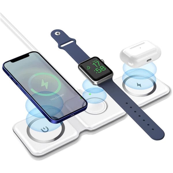 3-in-1 Foldable Magnetic Wireless Charger – 15W Original Charging Station - Image 2