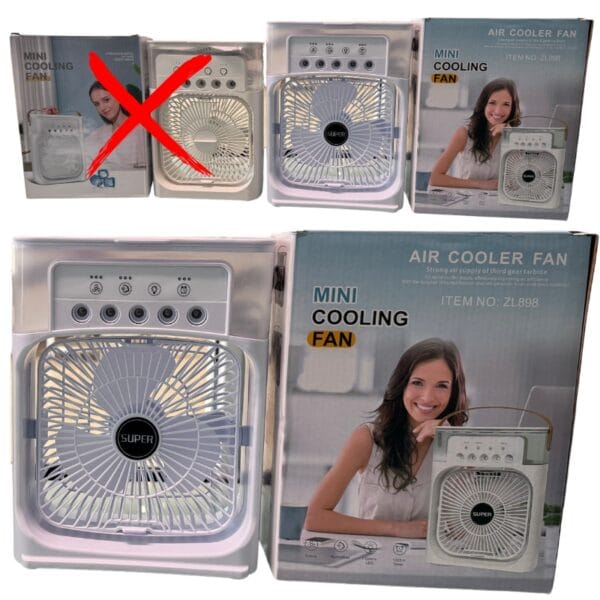 10-Inch USB Portable Air Conditioner Fan with LED & Humidifier - Image 3