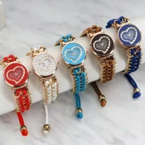 Girl Stainless Steel Bracelet Stylish Watch for Women – Red, Black, Pink, Blue