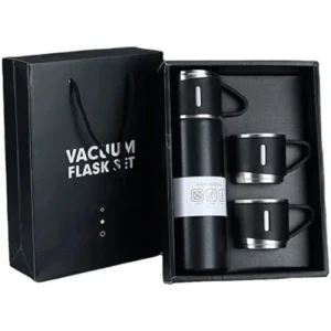 3 Cup 500ML Stainless Steel Vacuum Flask Set Hot & Cold Travel Friendly