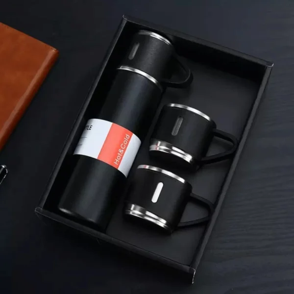 3 Cup 500ML Stainless Steel Vacuum Flask Set – Hot & Cold - Image 7