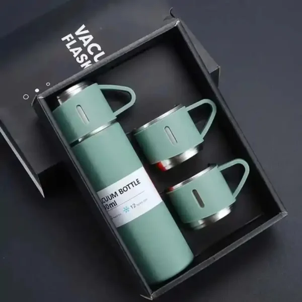 3 Cup 500ML Stainless Steel Vacuum Flask Set – Hot & Cold - Image 3