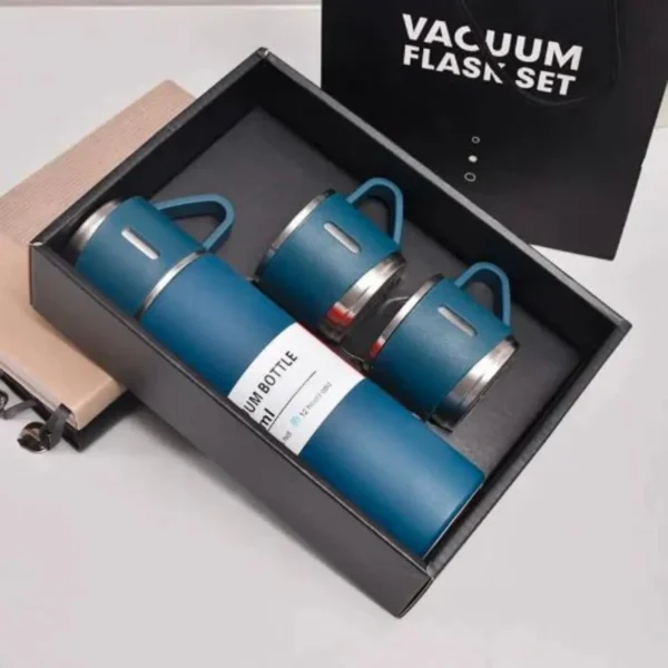 3 Cup 500ML Stainless Steel Vacuum Flask Set – Hot & Cold - Image 4