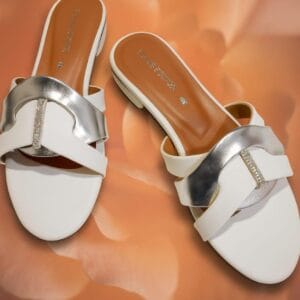 white silver premium slippers elegant design comfy feel stylish look shine with every step comfort elegance and class in one perfect pair slipper slipper for wo 2