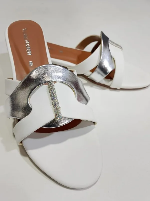 White & Silver Premium Slippers – Elegant, Comfy & Stylish - Image 4